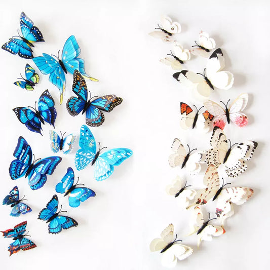 Colorful 3D Butterfly Double Layers Waterproof Wall Stickers