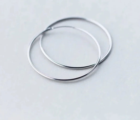 Online Store for Earrings: Chic Simplicity: Classic Charm Hoop Earrings - Real 925 Sterling