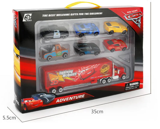 Disney Pixar Cars 3 Diecast: Lightning McQueen & Jackson Mack Truck Toy