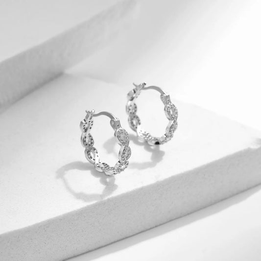 Online Store for Earrings: Infinite Love: 925 Sterling Silver Hoop Earrings