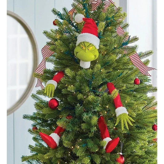 Green Hair Monster Christmas Decor Set, Christmas Tree