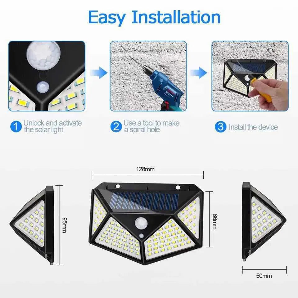 Solar Outdoor Wall Light, PIR Motion Sensor