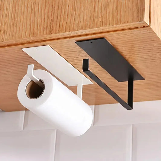 Carbon Steel No-Punch Paper Towel Holder - Kitchen Organizer