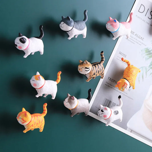 3D Cartoon Cat Magnet Set for Creative Cat Refrigerators