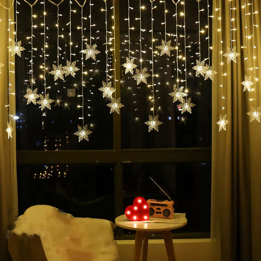 LED Snowflake String Lights for Christmas