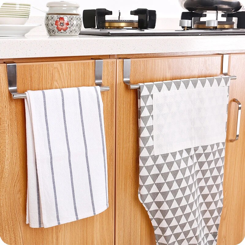 Kitchen Cabinet Door Towel Bar Stainless Steel Door Back Towel Hanging Holder