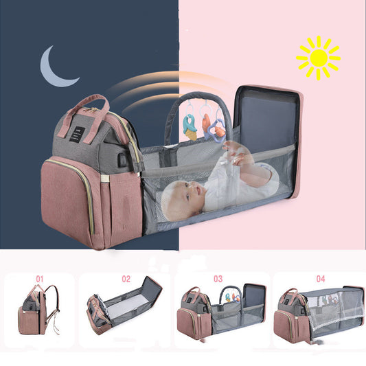 Mummy Backpack with Crib & Insulated Bag